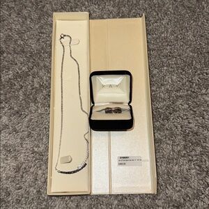 Kay Jeweler’s Sterling Silver and Diamond Jewelry Set with Necklace and Ring